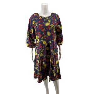 Talbots Navy/Green/Red Fruit Pre-Owned Ladies Dress - Size 12 Petite